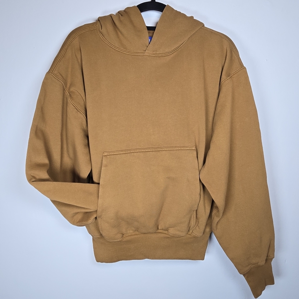 Yeezy x Gap Kanye West Men's Double Layer Sweatshirt Hoodie Brown Small Unisex - Picture 10 of 12